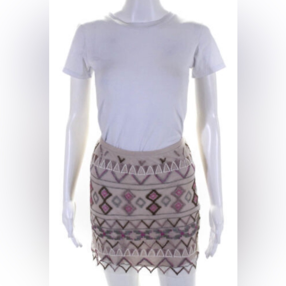 Chan Luu Embroidered Mini Skirt, size L